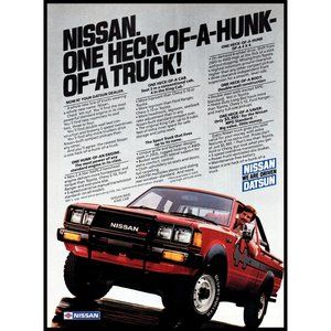 1983 Nissan King Cab Pickup Truck 4x4 4wd Vintage Print Ad Datsun Wall Art Photo